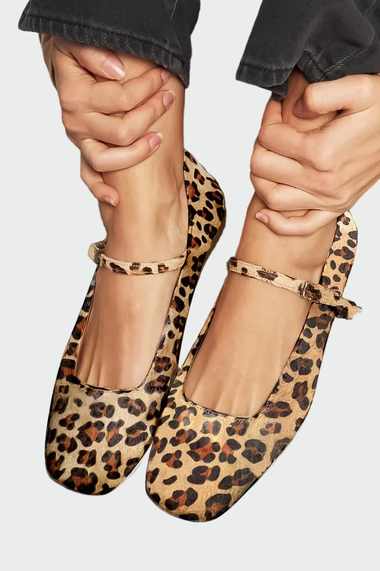 Lia | Elegantsed leoparditrüki ja rihmaga baleriinid