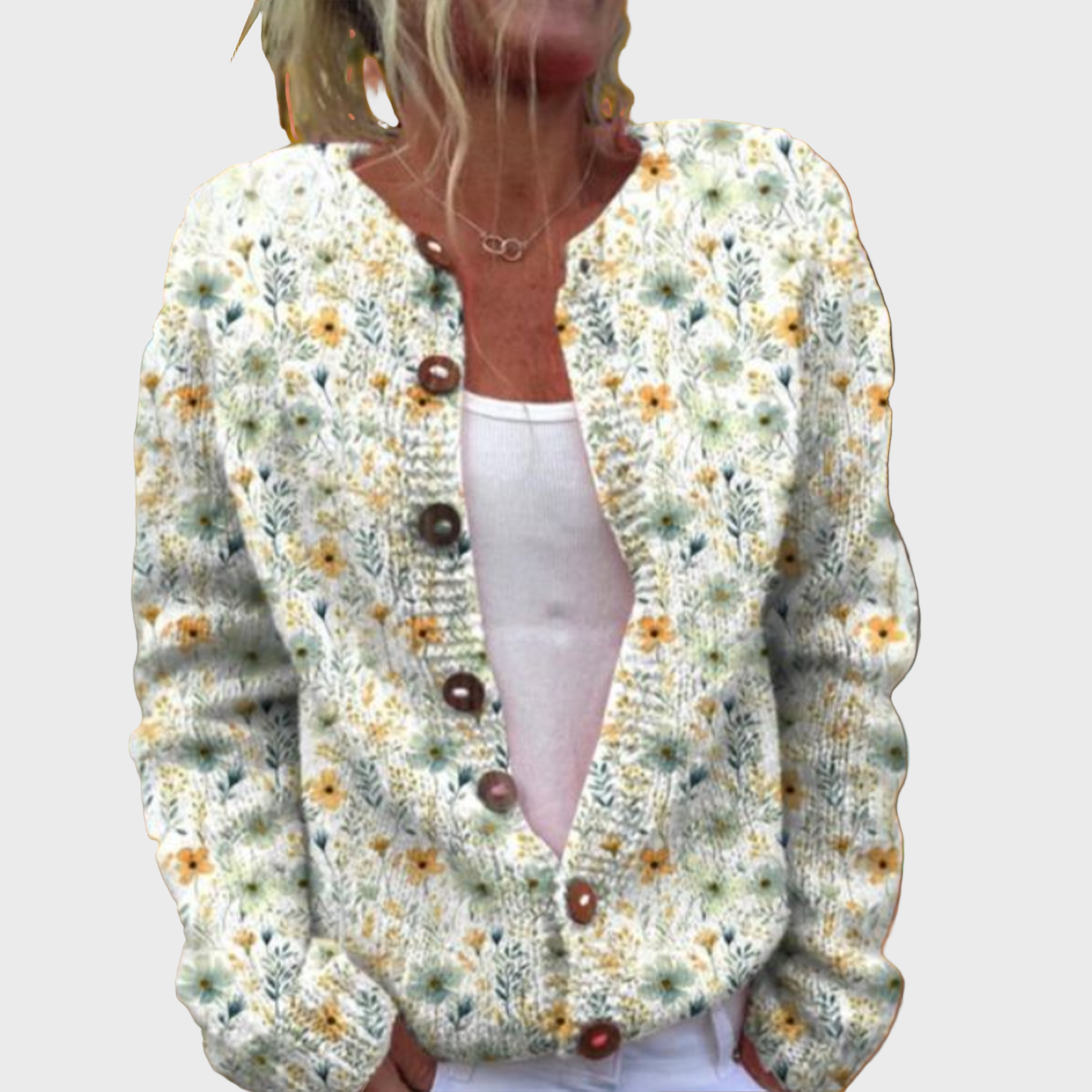 Kootud vest lillemustriga
