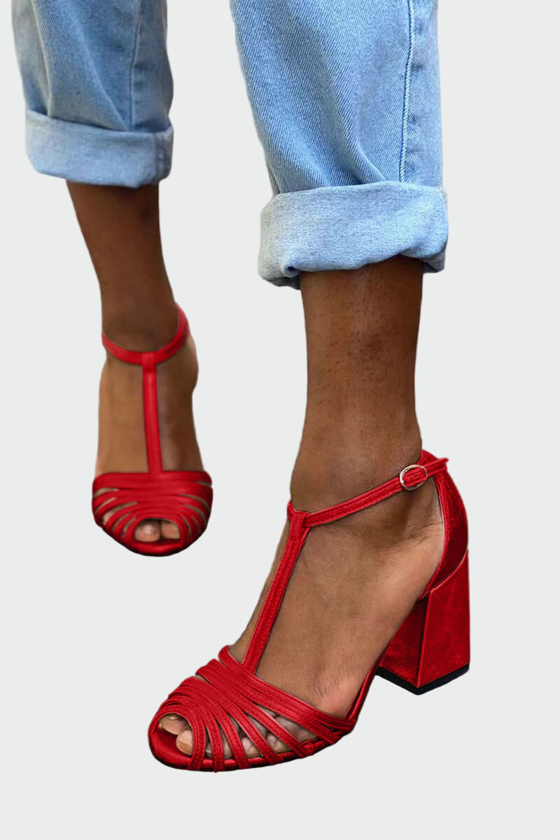 Elegantsed sandaalid T-kujulise rihmaga