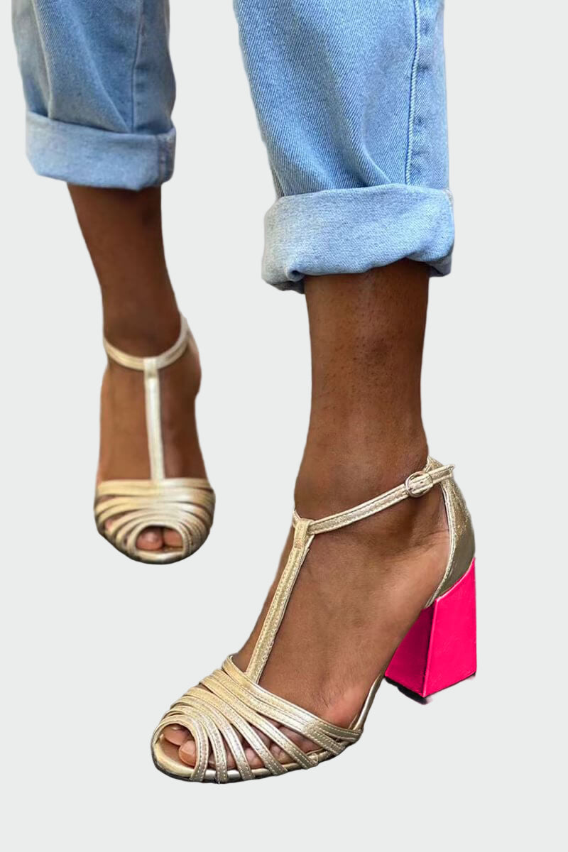Elegantsed sandaalid T-kujulise rihmaga