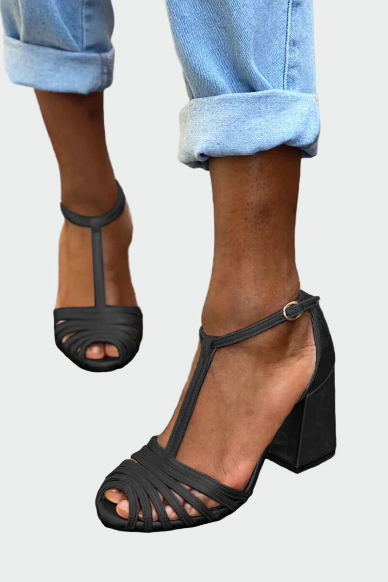 Elegantsed sandaalid T-kujulise rihmaga