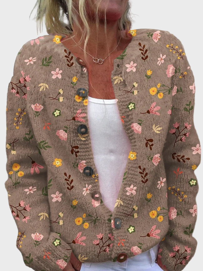 Kootud vest lillemustriga