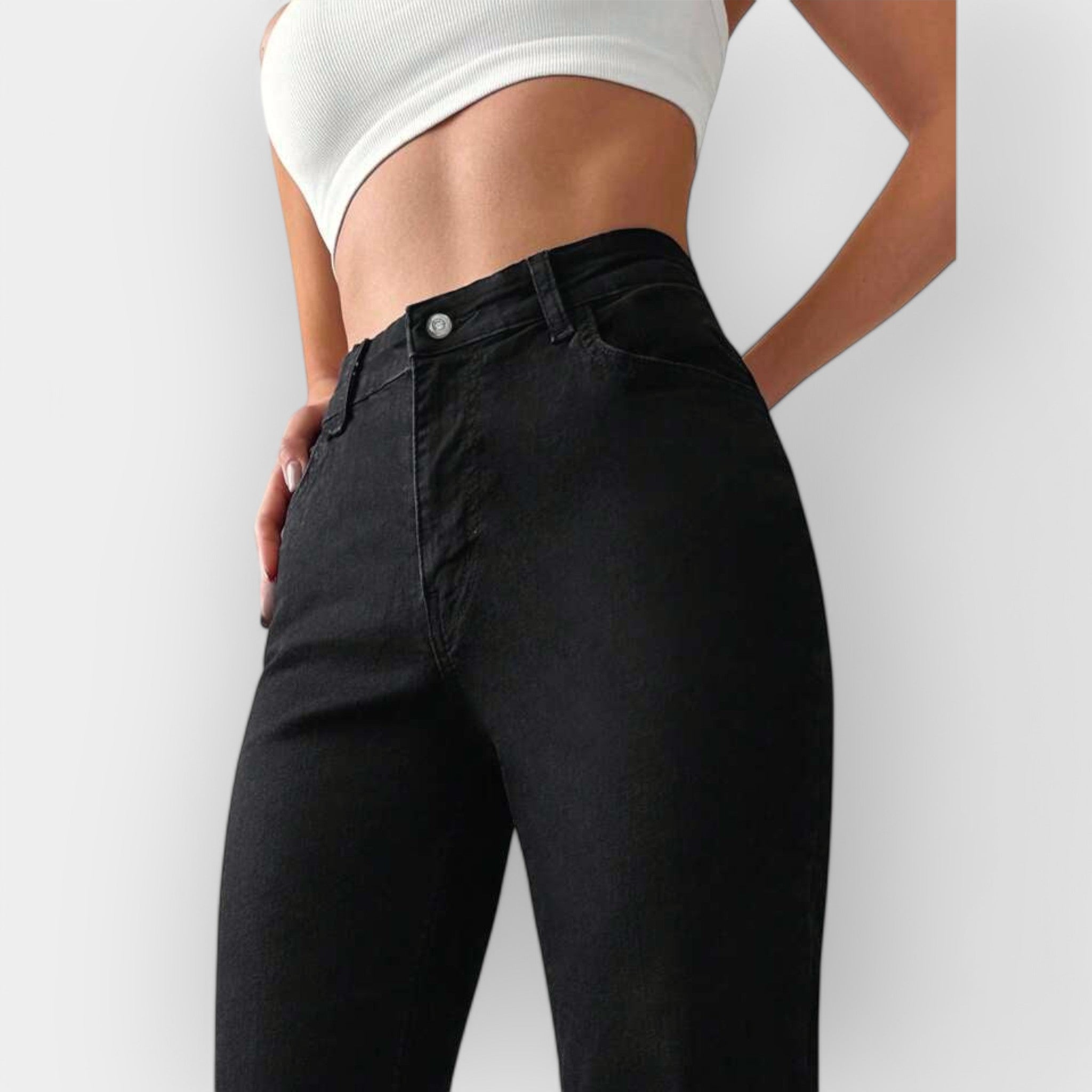 Kõrge vöökohaga bootcut-teksad