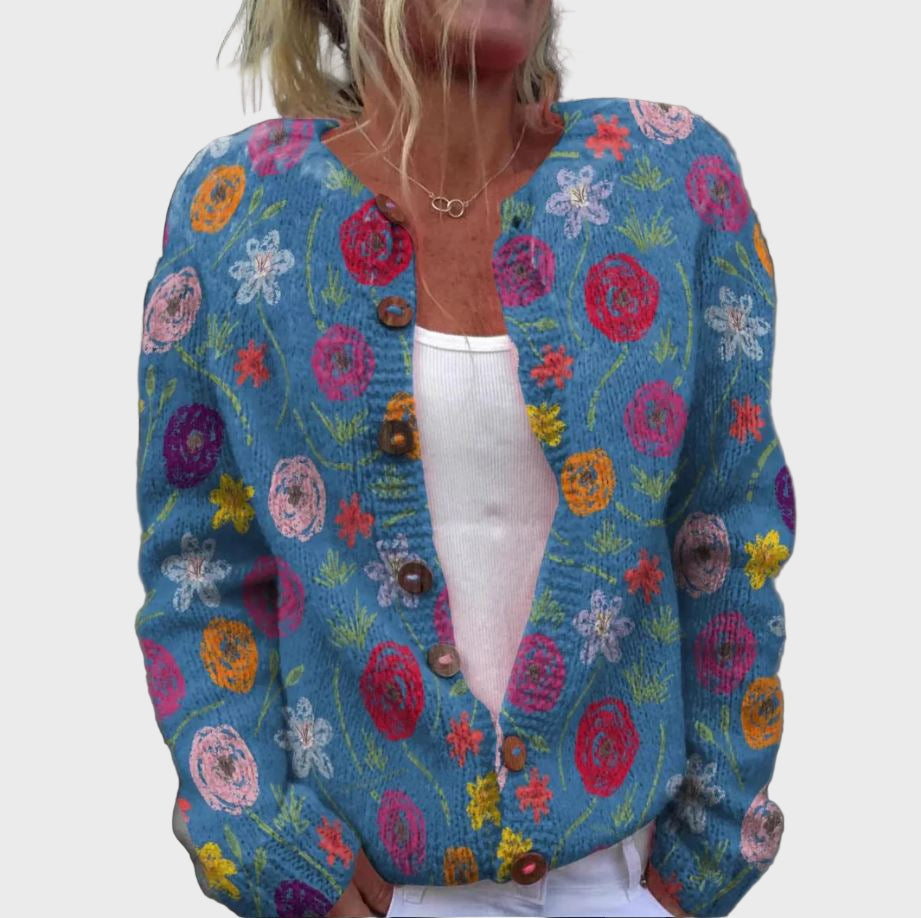Kootud vest lillemustriga