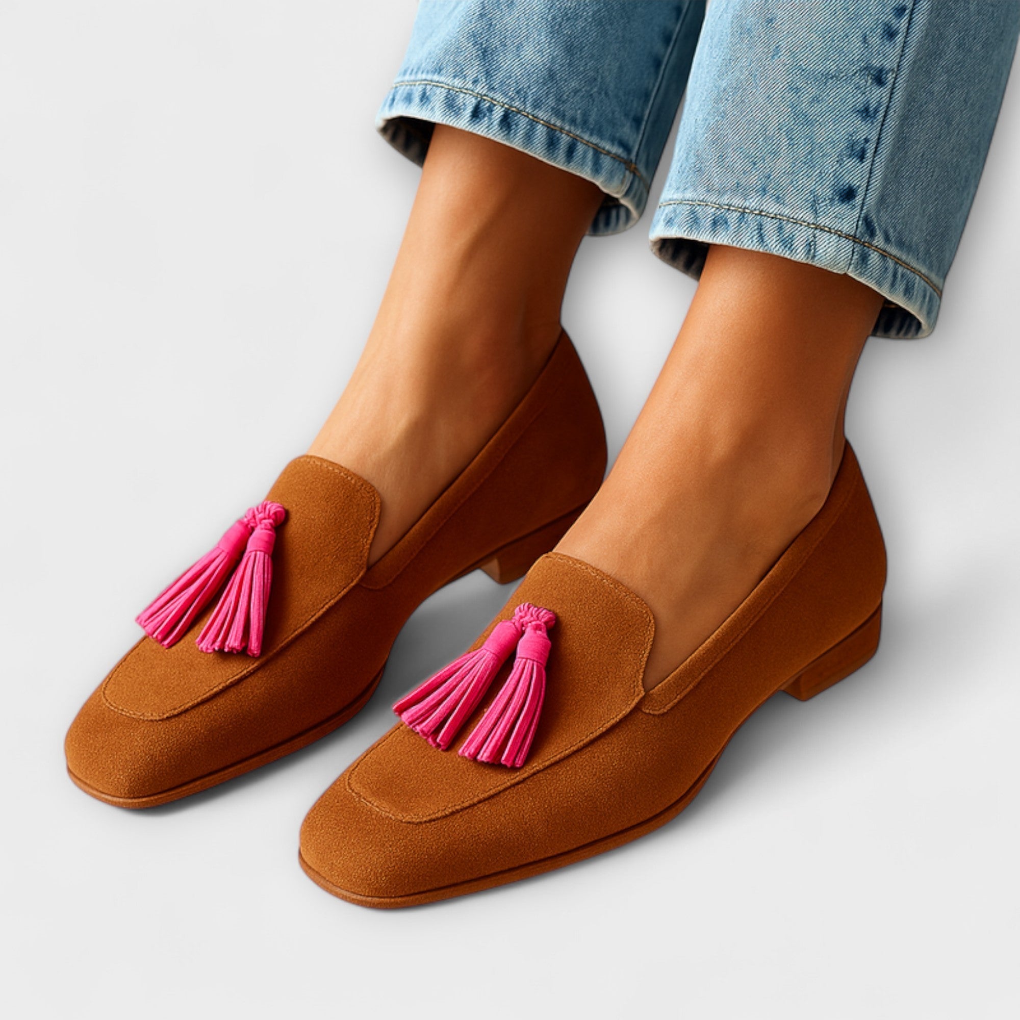 Roosa-Loafers kingad