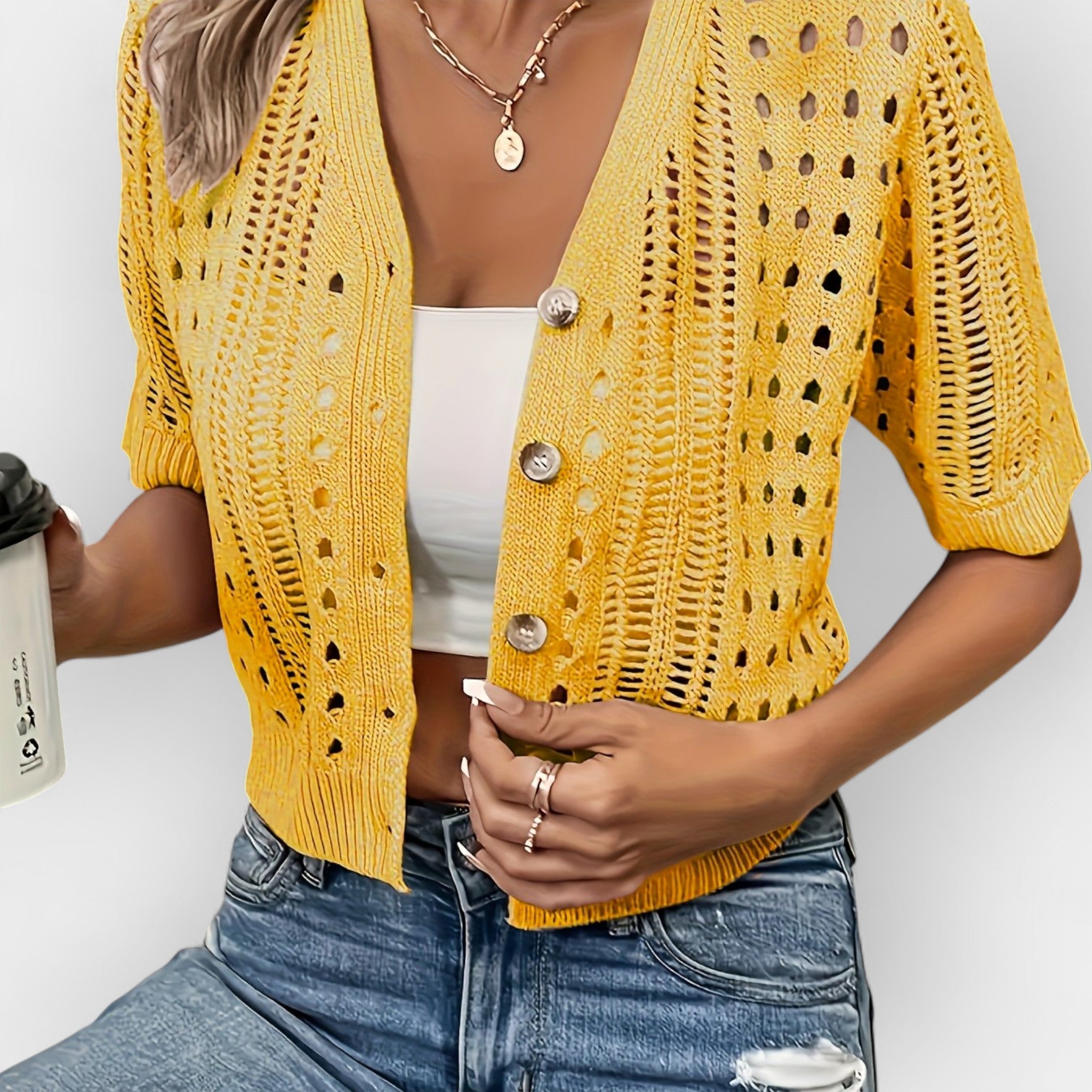 Lühikeste varrukatega suvine kardigan 